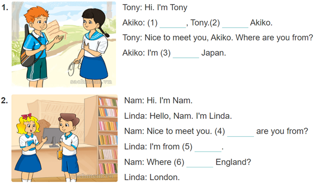 Unit 2. I'm from Japan trang 8 Sách bài tập (SBT) Tiếng Anh 4 mới 5 1
