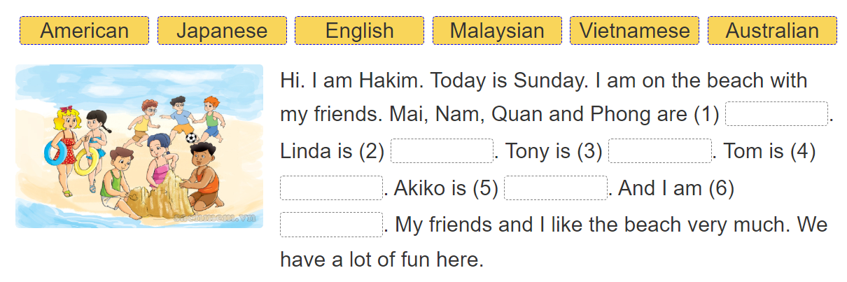 Unit 2. I'm from Japan trang 8 Sách bài tập (SBT) Tiếng Anh 4 mới 7 1