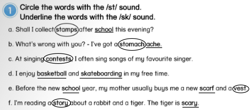 Unit 2. School activities - SBT Tiếng Anh 5 - Phonics Smart 12 1