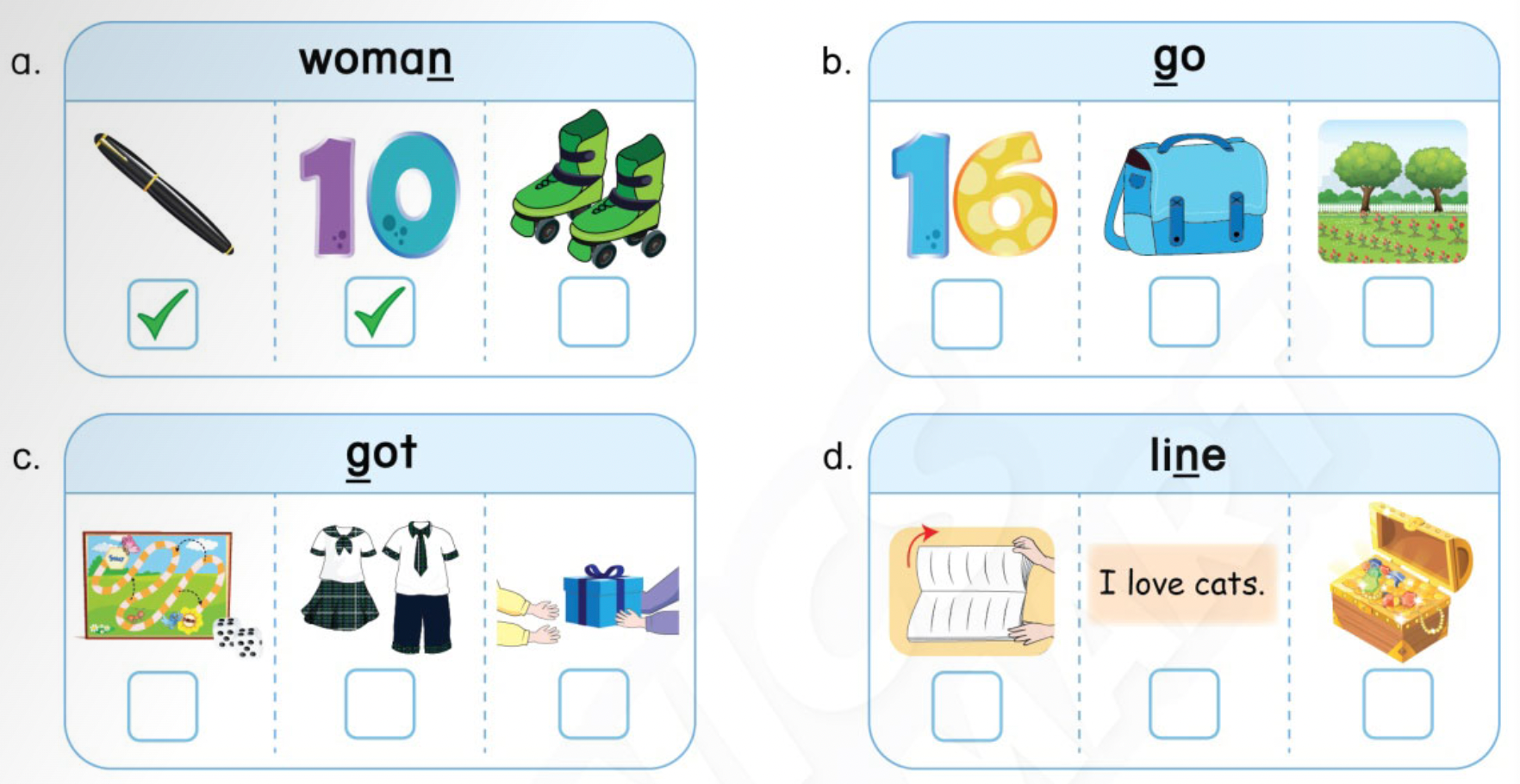 Unit 4. School activities - SBT Tiếng Anh 4 - Phonics Smart 12 1