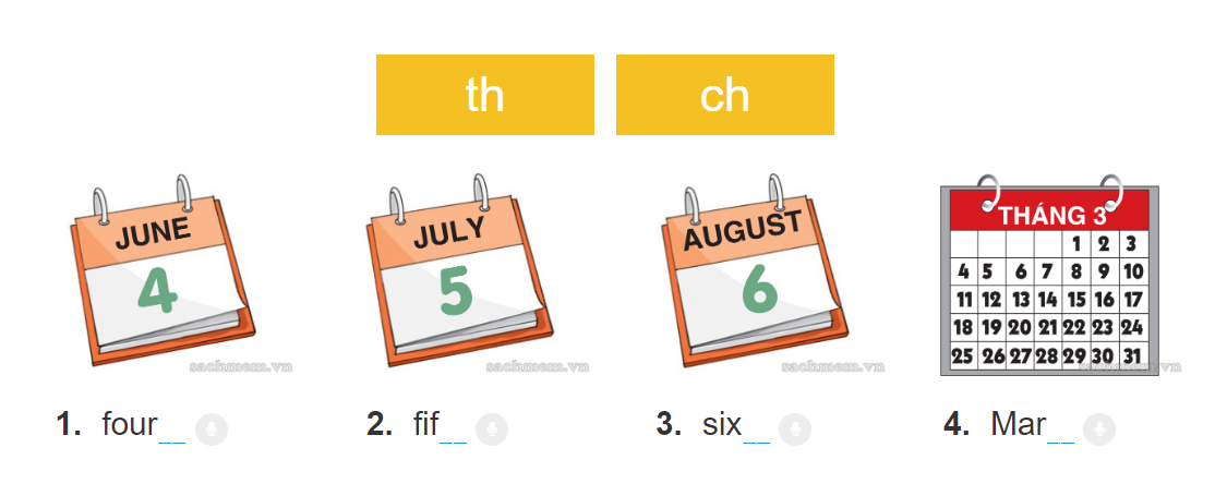Unit 4. When's your birthday? trang 16 Sách bài tập (SBT) Tiếng Anh 4 mới 0 1
