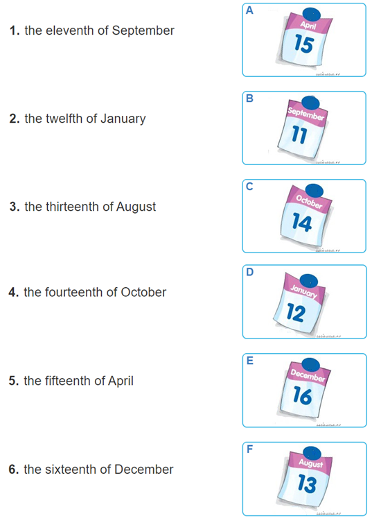 Unit 4. When's your birthday? trang 16 Sách bài tập (SBT) Tiếng Anh 4 mới 2 1