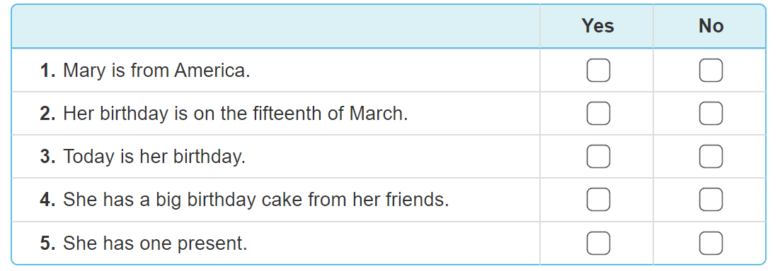 Unit 4. When's your birthday? trang 16 Sách bài tập (SBT) Tiếng Anh 4 mới 9 1
