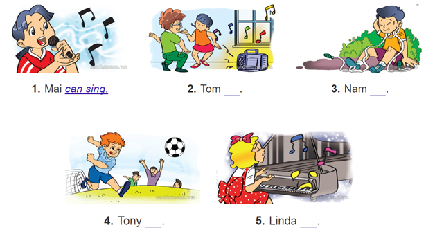 Unit 5. Can you swim? trang 20 Sách bài tập (SBT) Tiếng Anh 4 mới 10 1