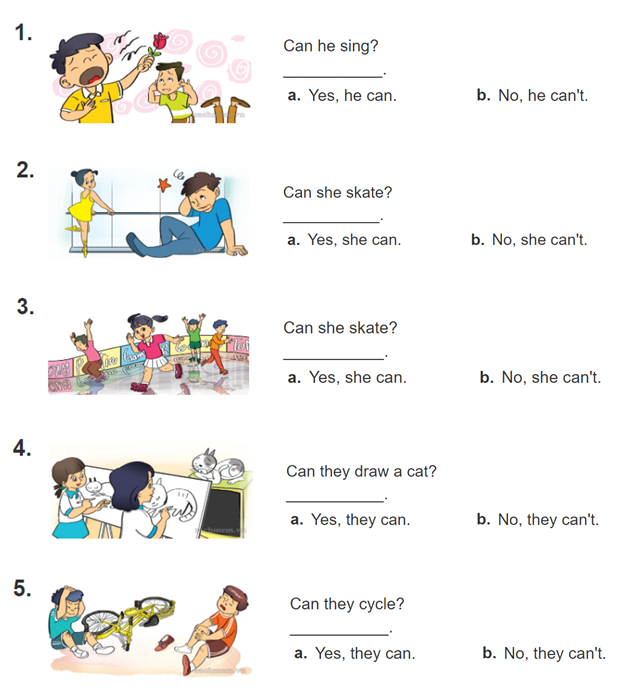 Unit 5. Can you swim? trang 20 Sách bài tập (SBT) Tiếng Anh 4 mới 4 1