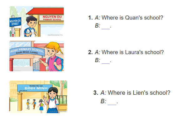 Unit 6. Where's your school? trang 24 Sách bài tập (SBT) Tiếng Anh 4 mới 10 1