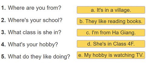 Unit 6. Where's your school? trang 24 Sách bài tập (SBT) Tiếng Anh 4 mới 4 1