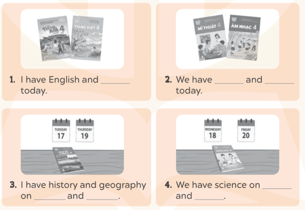 Unit 7. Our timetables - SBT Tiếng Anh 4 - Global Success 2 1