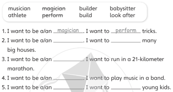 Unit 7. The World of Work - SBT Tiếng Anh 5 - Explore Our World 4 1