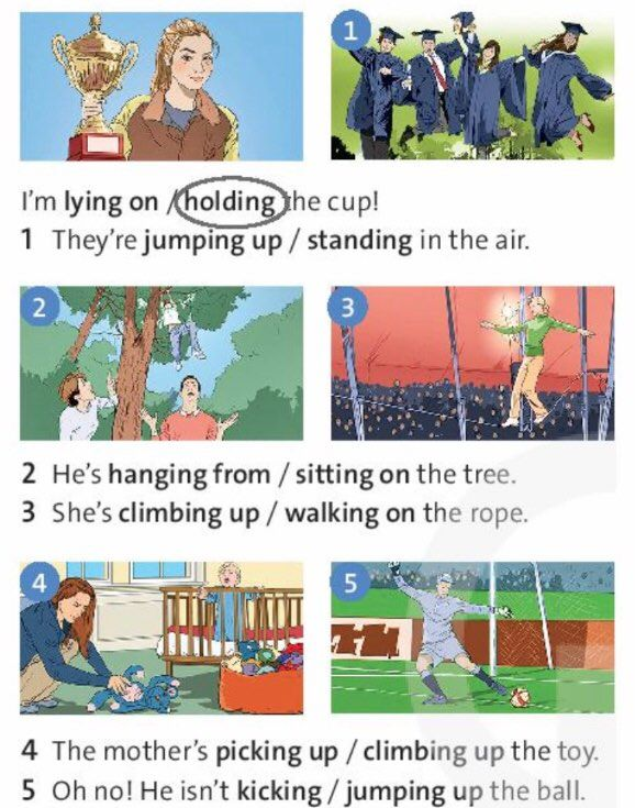 Vocabulary: Actions and movement - Unit 4: In the picture - SBT Tiếng Anh 7 Friends Plus 0 1