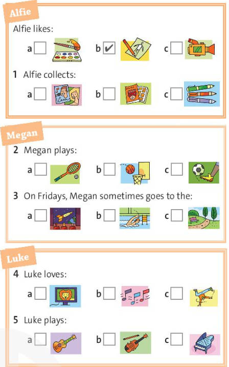 Vocabulary and Listening: Free time activities - Unit 1: My Time - SBT Tiếng Anh 7 Friends Plus 2 1
