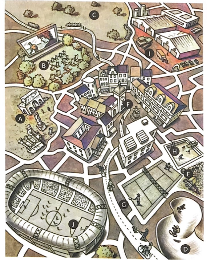 Vocabulary: City features - Unit 7. On the streets - SBT Tiếng Anh 9 Friends Plus 0 1