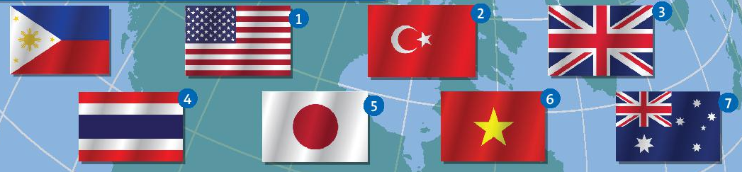 Vocabulary: Countries and nationalities Starter Unit - SBT Tiếng Anh 6 – Friends Plus (Chân trời sáng tạo) 0 1