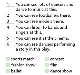 Vocabulary: Festivals and Activiest-Types of entertainment - Unit 3. Arts and Music - SBT Tiếng Anh 7 Right on! 1 1