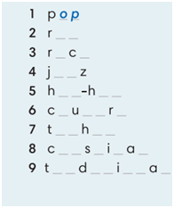 Vocabulary in action – Unit 5. The music of life – Tiếng Anh 6 – English Discovery 1 1