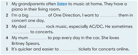 Vocabulary in action – Unit 5. The music of life – Tiếng Anh 6 – English Discovery 2 1