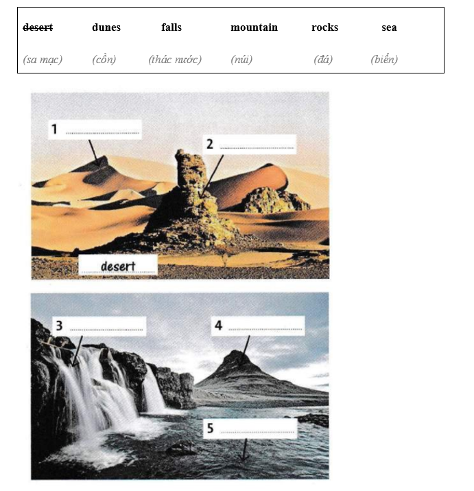 Vocabulary: Natural features - Unit 3. Adventure - SBT Tiếng Anh 8 Friends Plus 0 1