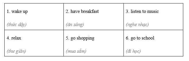 Vocabulary: Routines - Starter Unit - SBT Tiếng Anh 8 Friends Plus 2 1