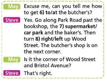 Vocabulary: Shop and services - Unit 5. Travel and Transportation - SBT Tiếng Anh 7 Right on! 1 3