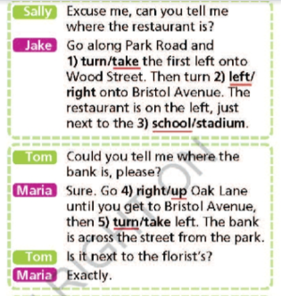 Vocabulary: Shop and services - Unit 5. Travel and Transportation - SBT Tiếng Anh 7 Right on! 1 4