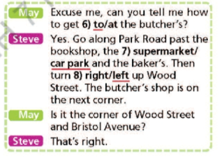 Vocabulary: Shop and services - Unit 5. Travel and Transportation - SBT Tiếng Anh 7 Right on! 1 5