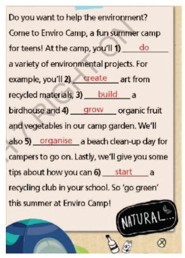 Vocabulary: The enviroment and school green activities - Unit 6. Be green - SBT Tiếng Anh 7 Right on! 2 2
