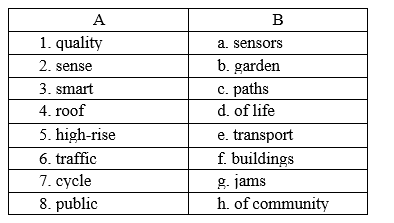 Vocabulary - Unit 3. Cities of the future - SBT Tiếng Anh 11 Global Success 1 1