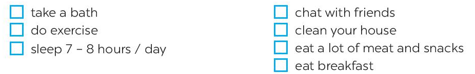 Writing - Unit 2: Healthy living - SBT Tiếng Anh 7 Global Success 2 1